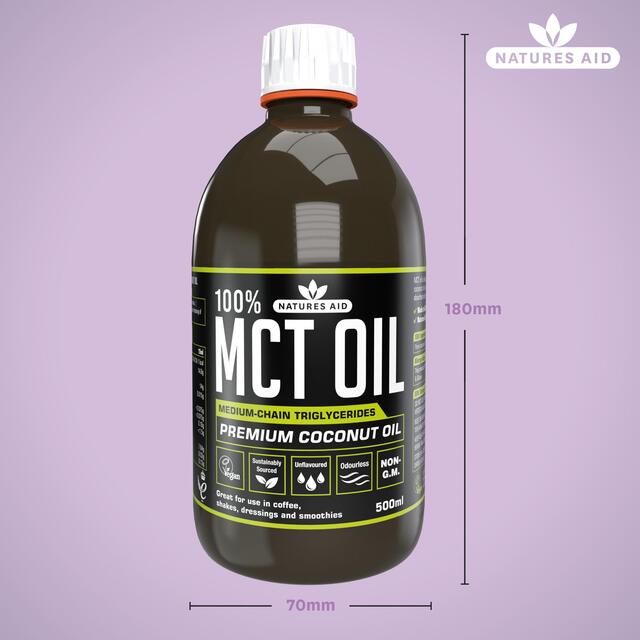 Natures Aid 100% MCT Oil Premium Coconut Oil thumbnail 3
