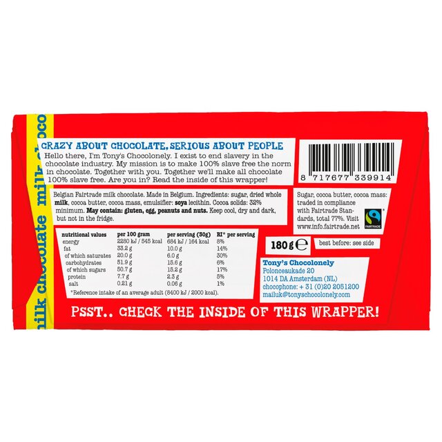 Tony's Chocolonely Milk Chocolate thumbnail 3