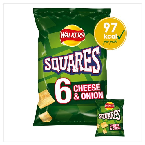 Walkers Squares Cheese & Onion Multipack Snacks