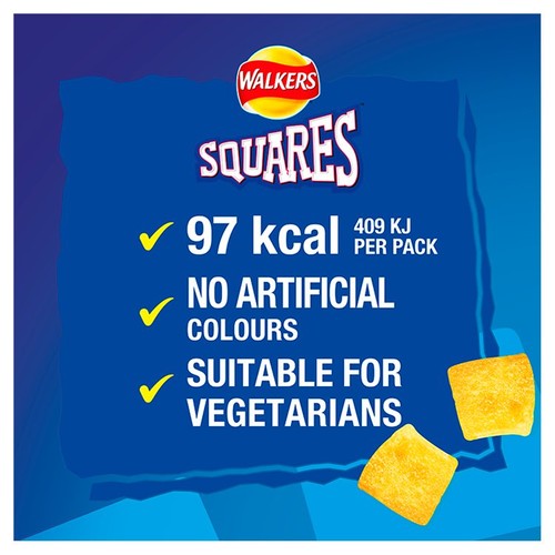 Walkers Squares Cheese & Onion Multipack Snacks Crisps 6x22g thumbnail 4