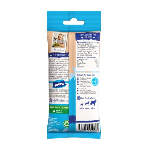 Soopa Coconut & Chia Seed Dental Stick Dog Treat thumbnail 2
