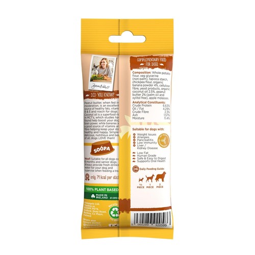 Soopa Banana & Peanut Butter Dental Stick Dog Treat thumbnail 2