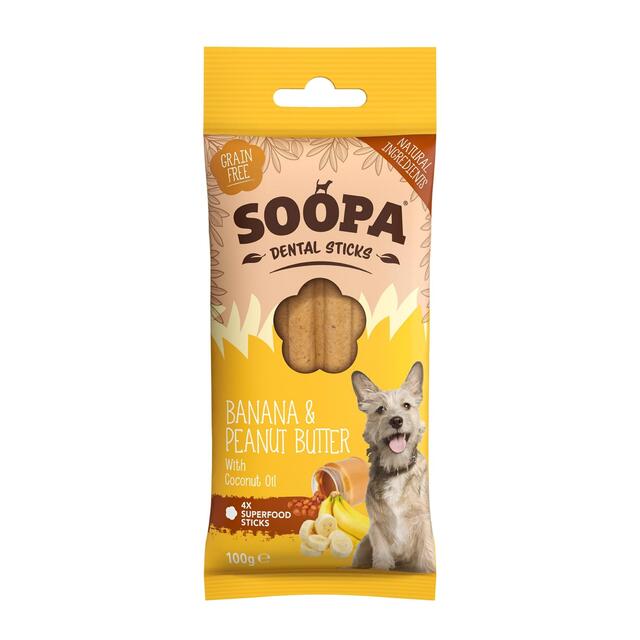 Soopa Banana & Peanut Butter Dental Stick Dog Treat