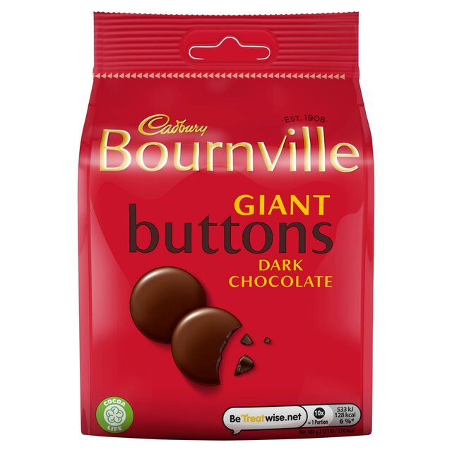 Cadbury Bournville Dark Chocolate Giant Buttons Bag thumbnail 2