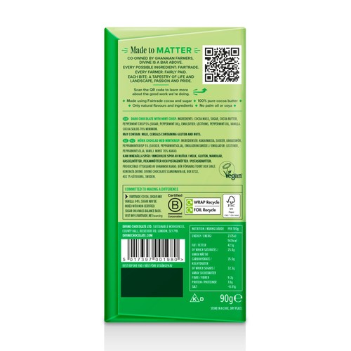 Divine 70% Dark Chocolate with Mint Crisp thumbnail 9