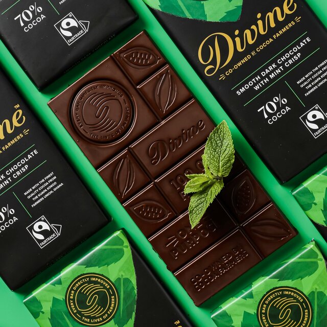 Divine 70% Dark Chocolate with Mint Crisp thumbnail 3