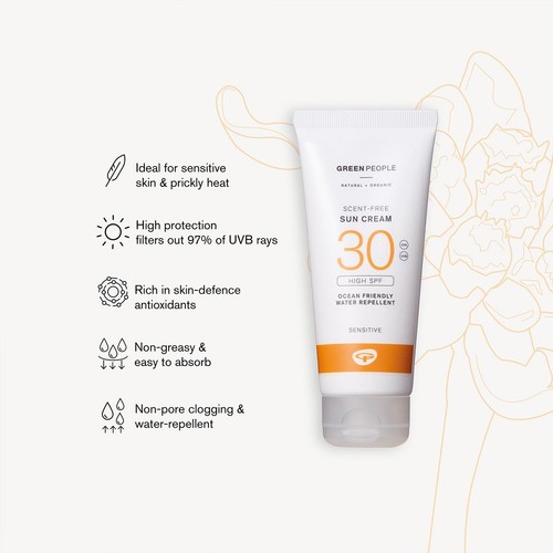 Green People SPF 30 Sun Cream Scent Free Travel Size thumbnail 4