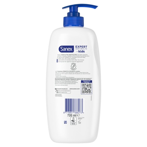 Sanex Expert Skin Health Kids Bubble Bath Body Wash Shower Gel Pump thumbnail 2