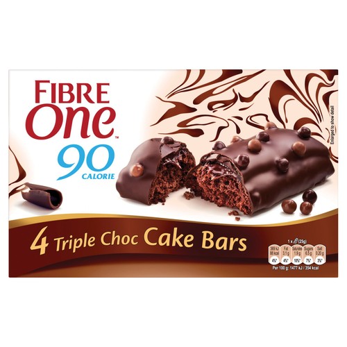 Fibre One 90 Calorie Triple Choc Cake Bars thumbnail 2