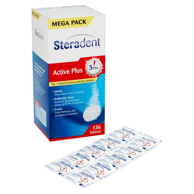 Steradent Active Plus Denture Cleaner Menthol Tablets thumbnail 2
