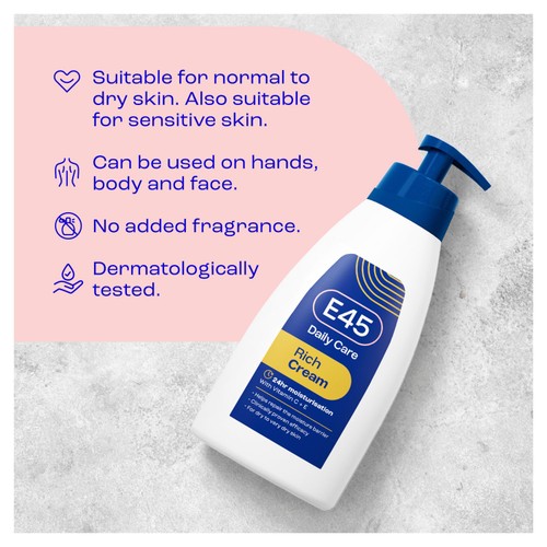 E45 Rich 24h Moisturiser Cream for Very Dry Skin thumbnail 2