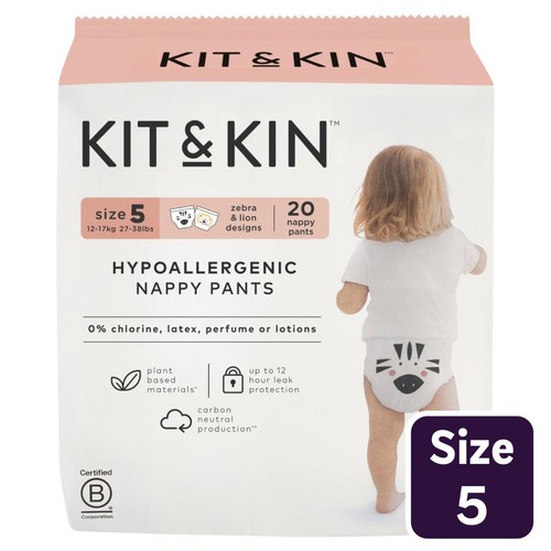 Kit & Kin Eco Nappy Pants, Size 5 (12-17kg)