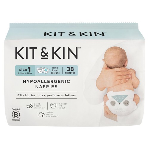 Kit & Kin Hypoallergenic Nappies Size 1 (2-5kg) thumbnail 2
