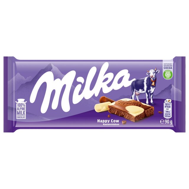 Milka Happy Cows Milk and White Chocolate Bar