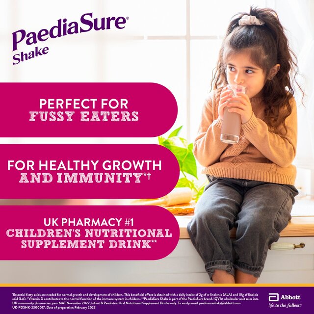 PaediaSure Shake Chocolate Nutritional Supplement Drink, 1-10 Yrs Multipack thumbnail 3