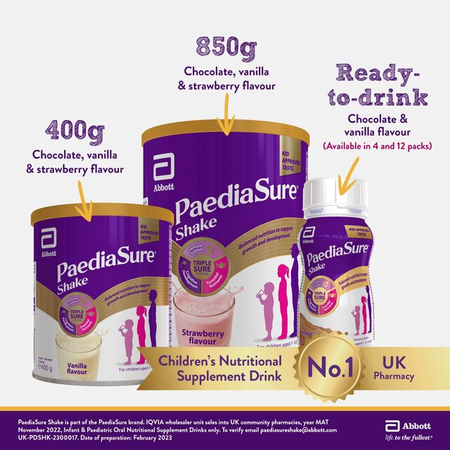 PaediaSure Shake Chocolate Nutritional Supplement Drink, 1-10 Yrs Multipack thumbnail 4