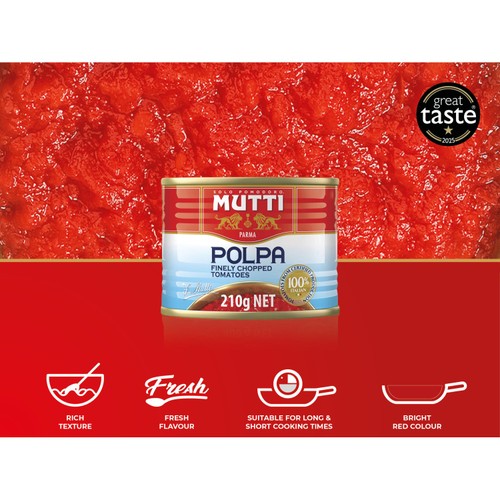 Mutti Polpa Finely Chopped Italian Tomatoes thumbnail 3