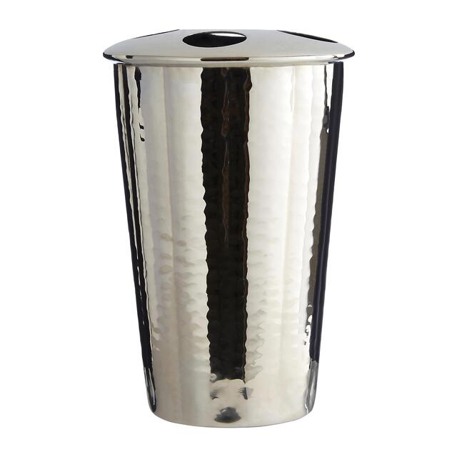Premier Housewares Toothbrush Holder, Hammered Effect, Nickel Finish