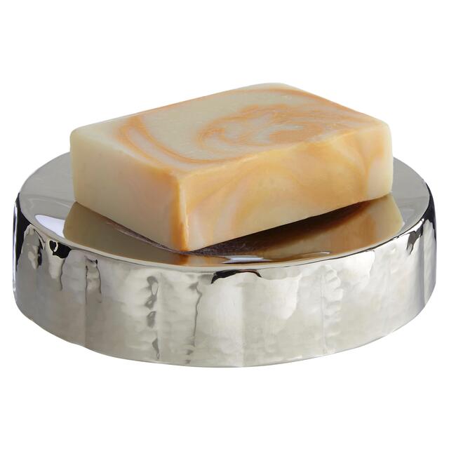 Premier Housewares Soap Dish, Hammered Effect, Nickel Finish thumbnail 2