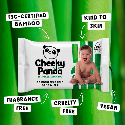 The Cheeky Panda Biodegradable Bamboo Baby Wipes thumbnail 2