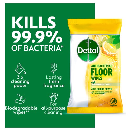 Dettol Antibacterial Extra Large Floor Wipes thumbnail 5