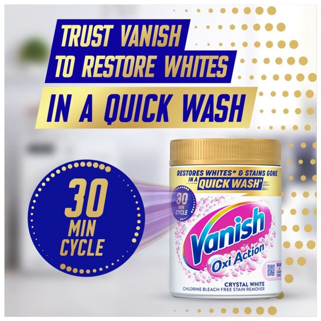 Vanish Oxi Action Fabric Stain Remover Powder Whites thumbnail 3