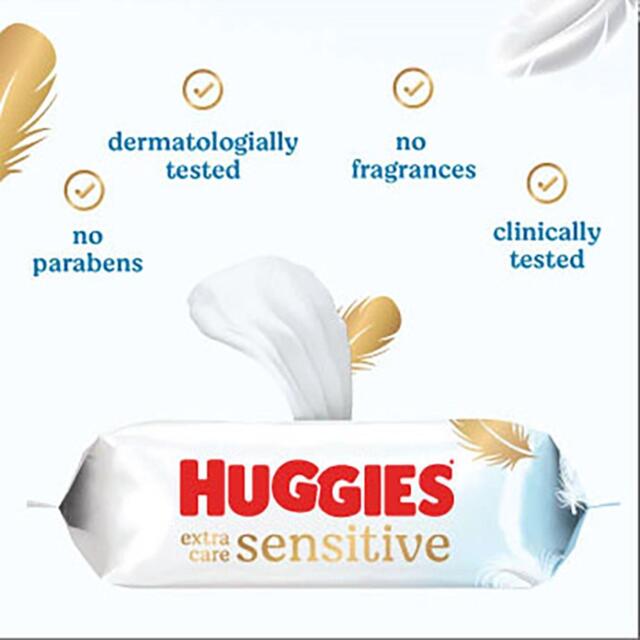 Huggies Extra Care Sensitive 99% Water Baby Wipes, Big Pack thumbnail 8