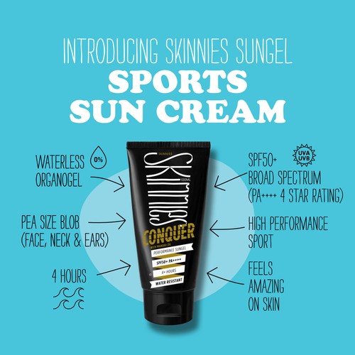 Skinnies SPF 50+ Sunscreen Sungel Conquer, Vegan thumbnail 2