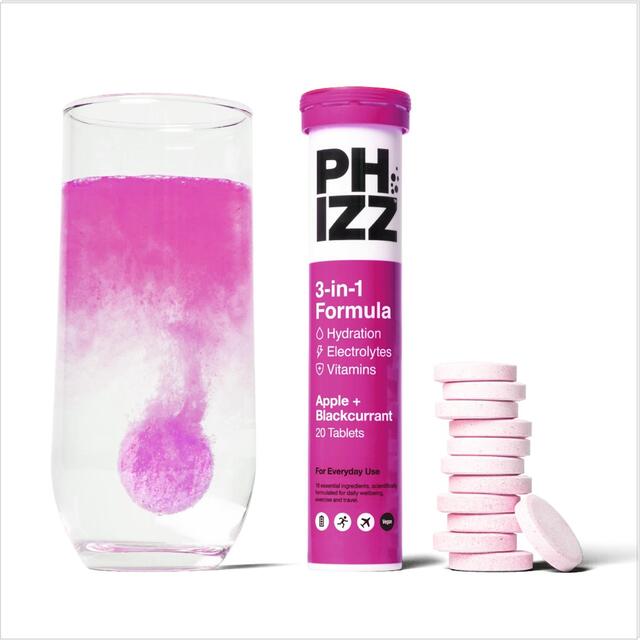 Phizz Apple+Blackcurrant 3in1 Hydration, Electrolyte & Vitamin Effervescent