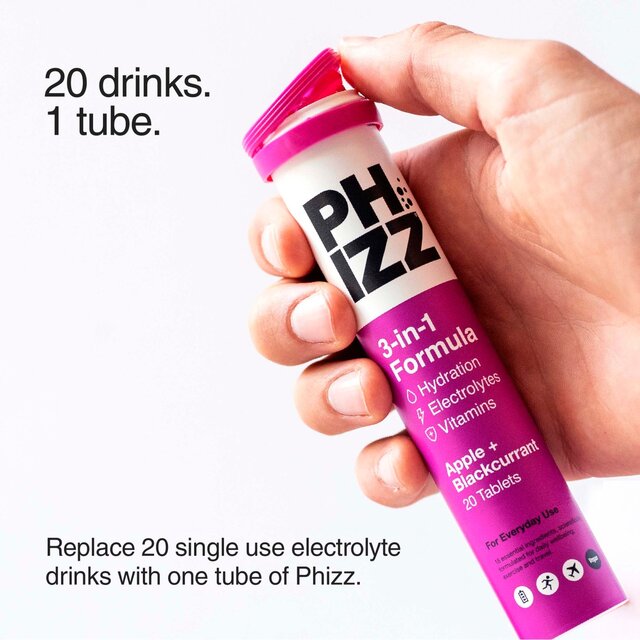 Phizz Apple+Blackcurrant 3in1 Hydration, Electrolyte & Vitamin Effervescent thumbnail 6