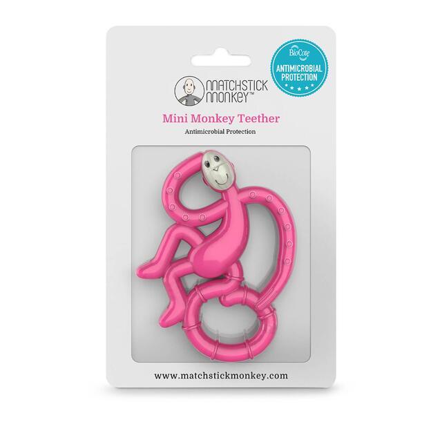 Matchstick Monkey Mini Monkey Teether - Pink thumbnail 3