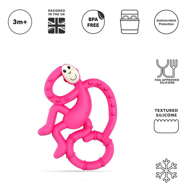 Matchstick Monkey Mini Monkey Teether - Pink thumbnail 5