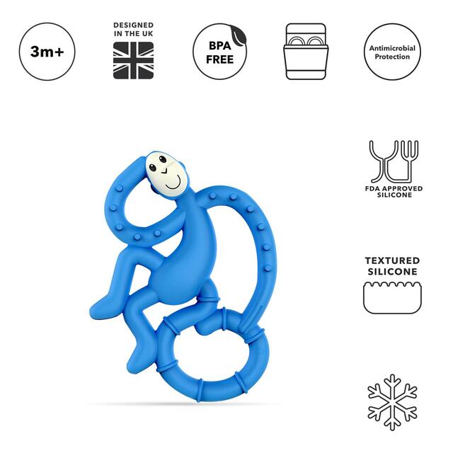 Matchstick Monkey Mini Monkey Teether - Blue thumbnail 5