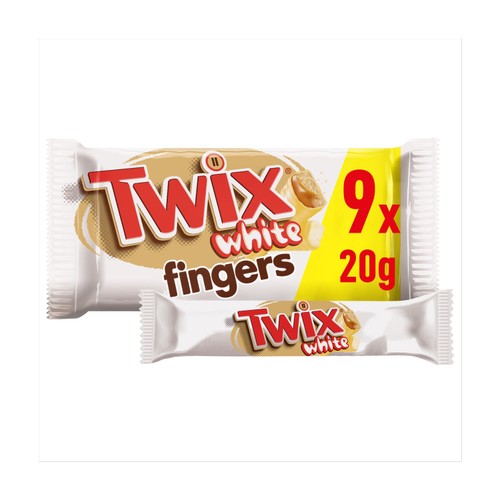Twix Caramel & White Chocolate Fingers Biscuit Snack Bars Multipack