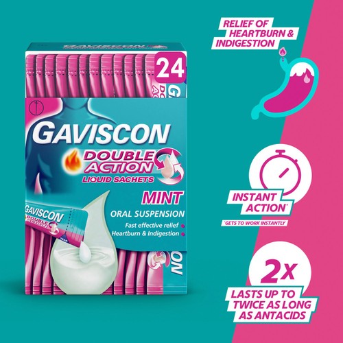 Gaviscon Heartburn & Indigestion Peppermint Liquid Sachets thumbnail 10