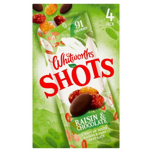 Whitworths Shots Snack Pack Raisin & Chocolate thumbnail 2