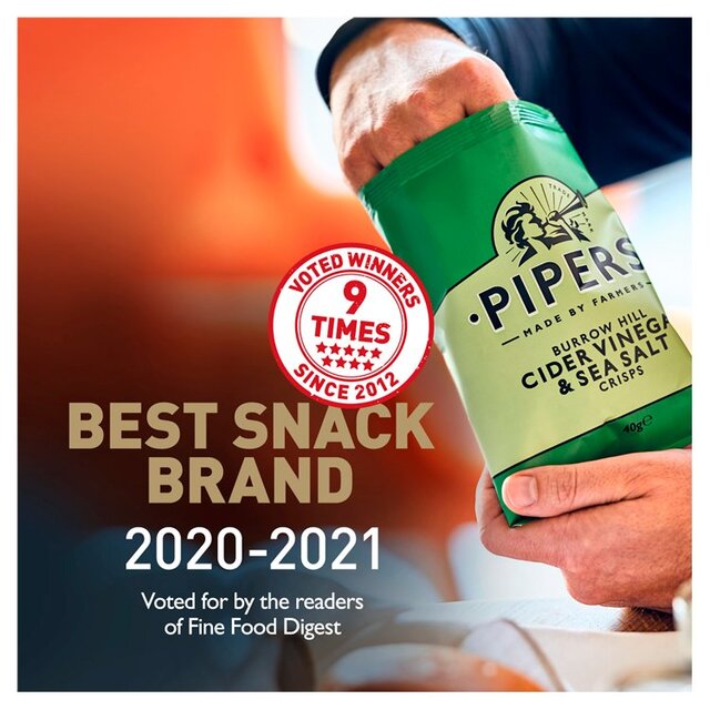 Pipers Burrow Hill Cider Vinegar & Sea Salt Sharing Bag Crisps thumbnail 3