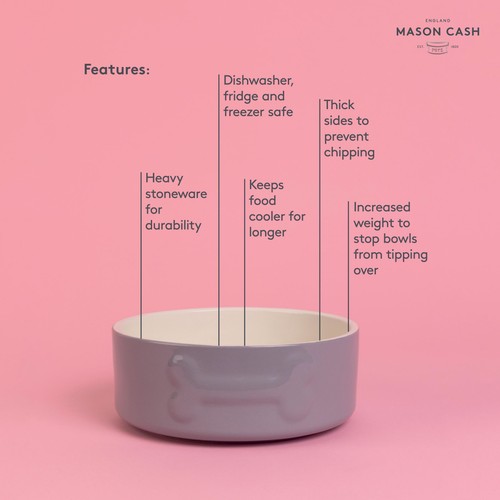 Mason Cash Colour Mix Grey Dog Bowl 20cm thumbnail 4