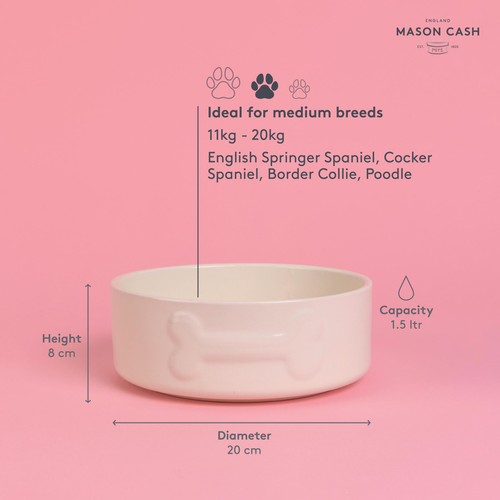 Mason Cash Colour Mix Cream Dog Bowl 20cm thumbnail 2