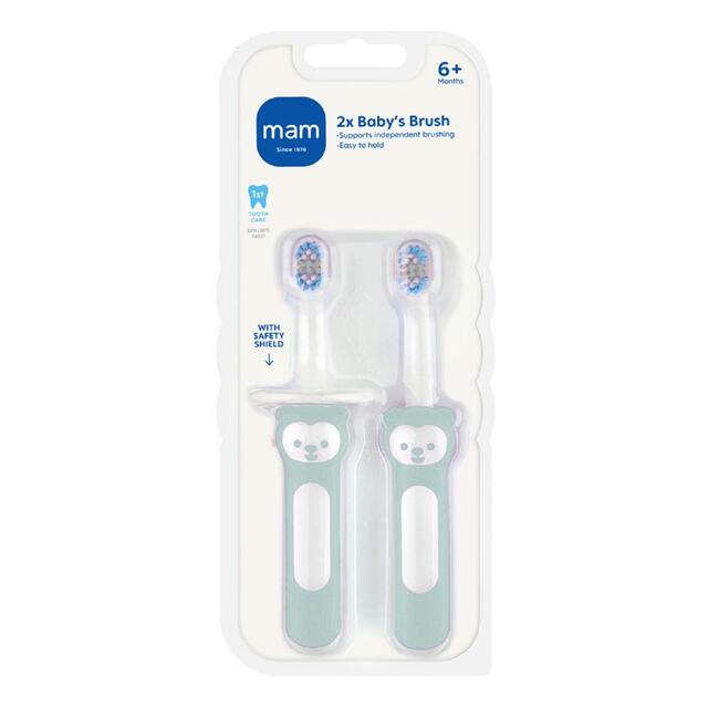 MAM Baby's Brush Double Pack with Safety Shield