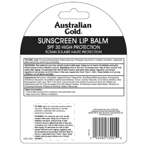 Australian Gold SPF 30 Sunscreen Lip Balm, Coconut thumbnail 3
