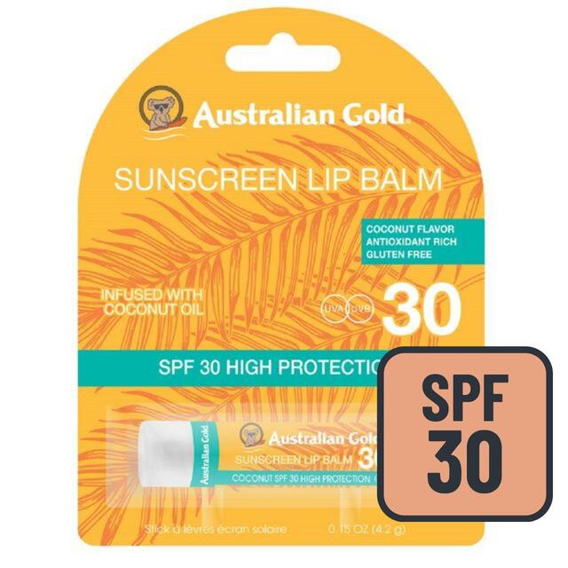 Australian Gold SPF 30 Sunscreen Lip Balm, Coconut