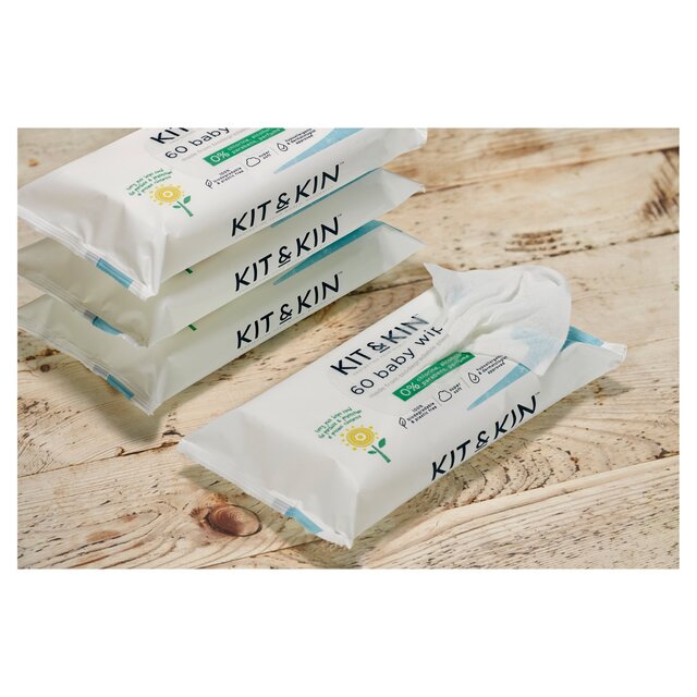 Kit & Kin Biodegradable Baby Wipes, Multipack thumbnail 2