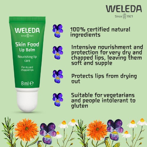 Weleda Skin Food Lip Balm Dry Chapped Lips Glossy Natural Organic thumbnail 2