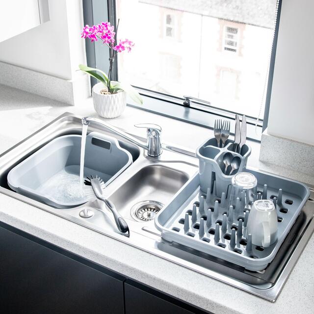 Addis 100% Recycled Draining Rack, Light Grey thumbnail 3