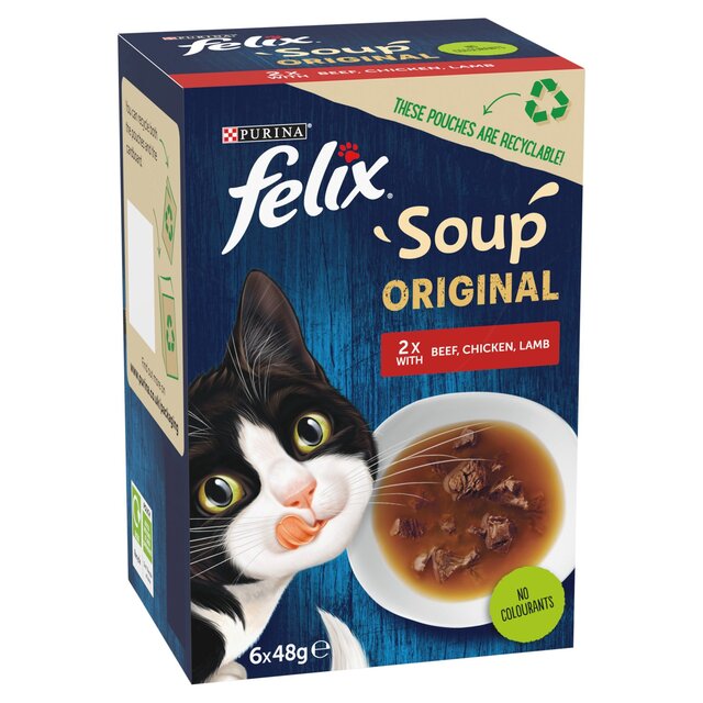 Felix Soup Farm Selection Chicken, Beef & Lamb Wet Cat Food thumbnail 3