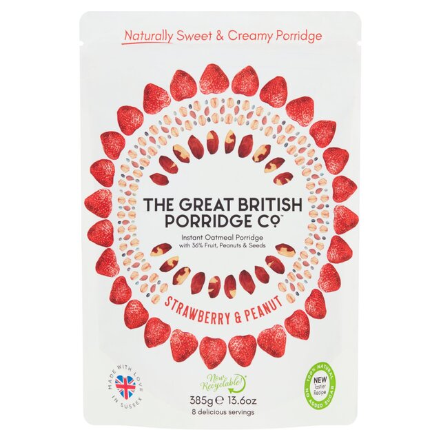 The Great British Porridge Co Strawberry & Peanut Instant Porridge thumbnail 2