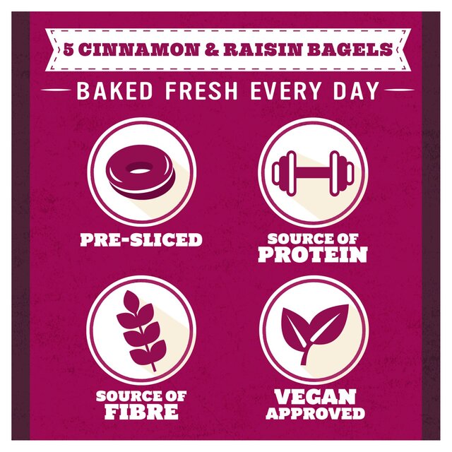 Warburtons Cinnamon & Raisin Bagels thumbnail 4