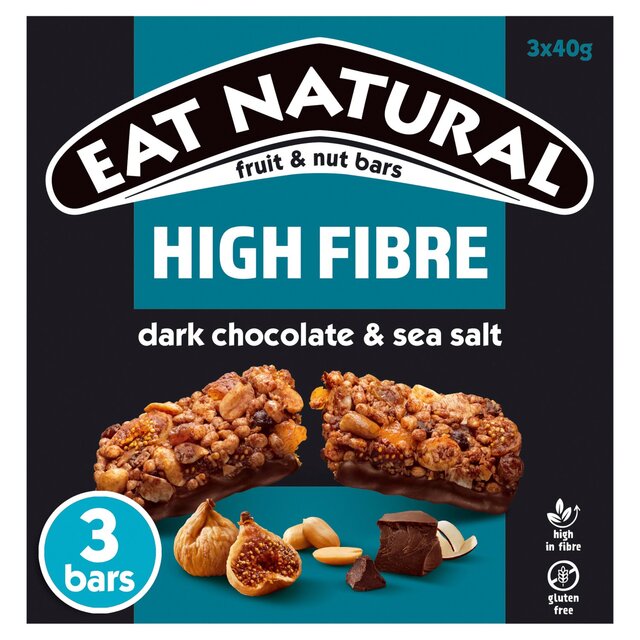 Eat Natural Fibre Packed Dark Chocolate & Sea Salt Bars