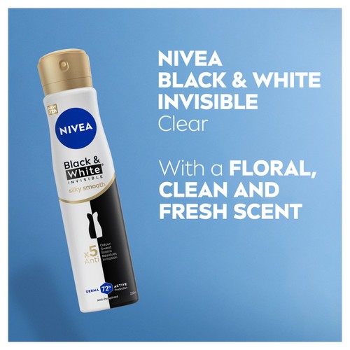 NIVEA Black & White Silky Smooth Anti-Perspirant Deodorant Spray  thumbnail 4